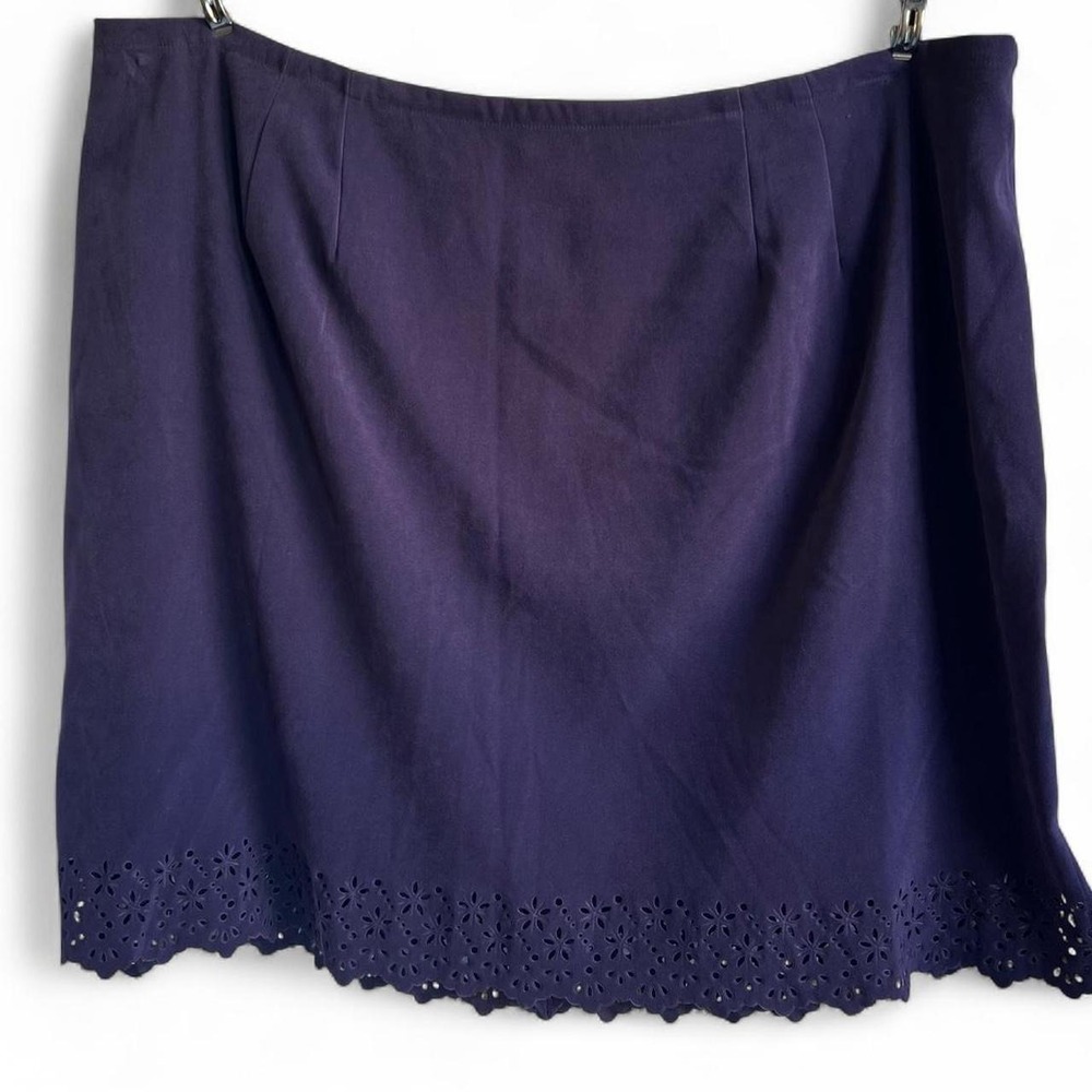 Venezia Jeans Purple Faux Suede Floral Hem Mini Skirt Plus Size 22 Western Boho